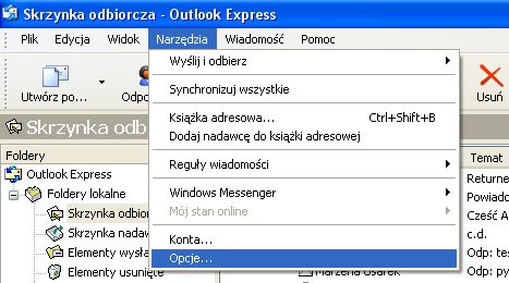 Outlook Express - Menu